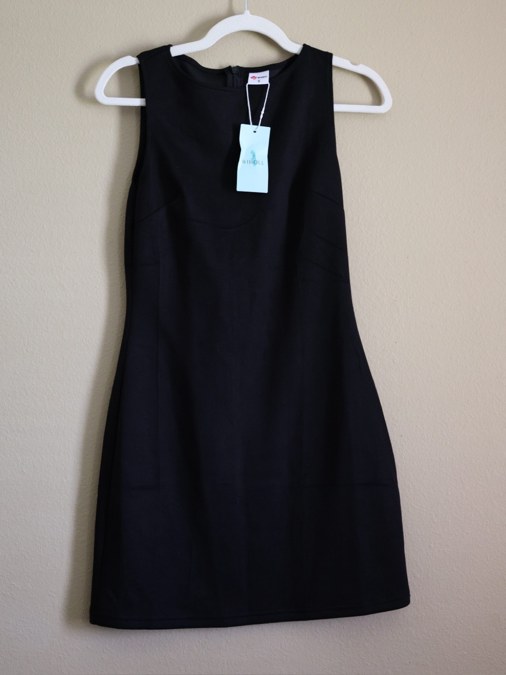 NWT Wiholl Black Sleeveless A-Line Sheath Dress Small